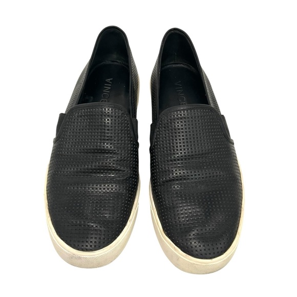 Vince Blair 5 Black Nubuck Leather Perforated Slip On Casual Sneaker Women’s 8 - Picture 4 of 15